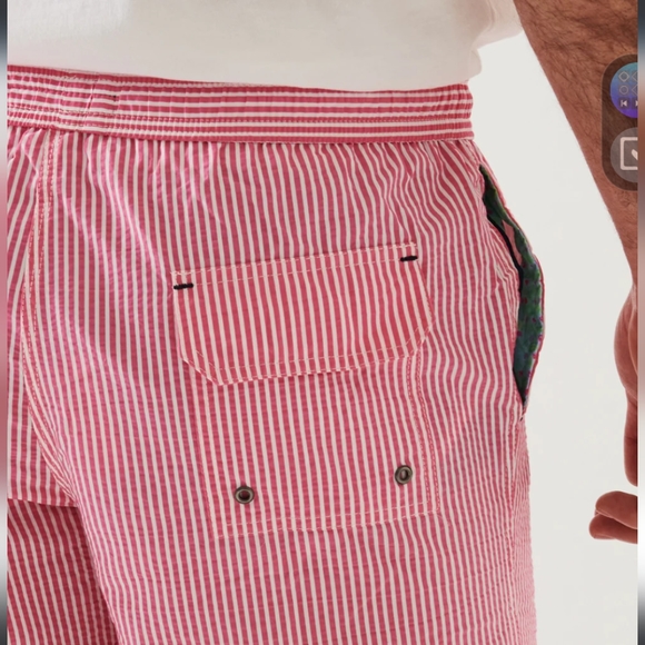 Patrick Assaraf Striped Seersucker Swim Short size S - Picture 4 of 4